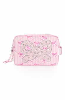 Kids' Bow Pearl Quilted Cosmetic Pouch