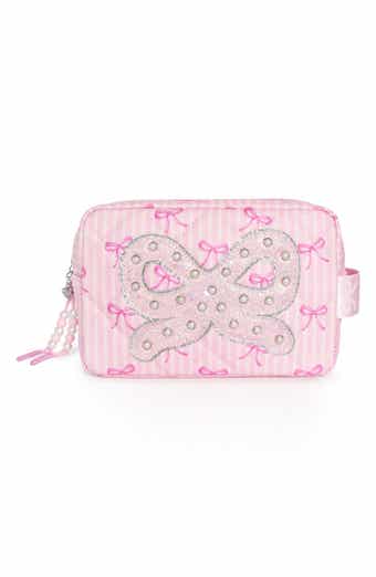 Kids' Bow Pearl Quilted Cosmetic Pouch