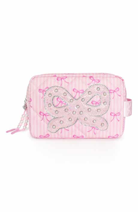 Kids' Bow Pearl Quilted Cosmetic Pouch