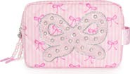 OMG Accessories Kids' Bow Pearl Quilted Cosmetic Pouch