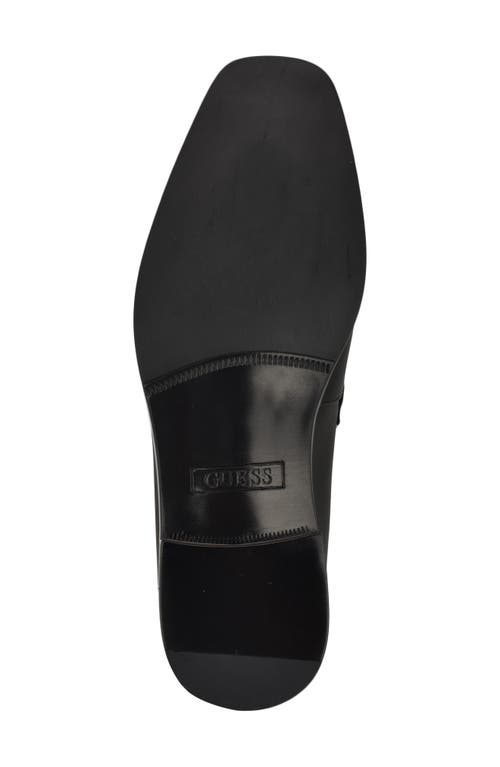 Guess Hollas Bit Penny Loafer In Blk01 - Black Saffiano Texture