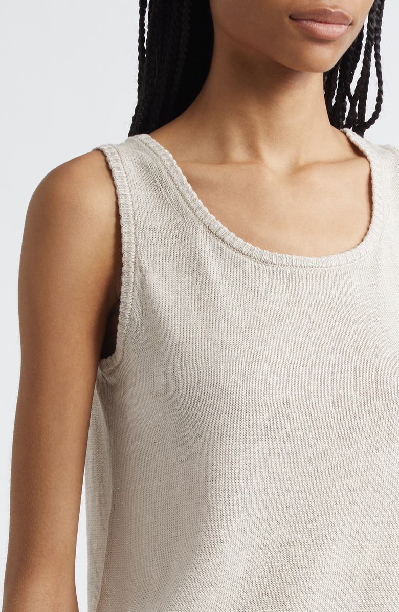MM by Max Mara Baccano Linen Sweater Tank, Alternate, color, Sand