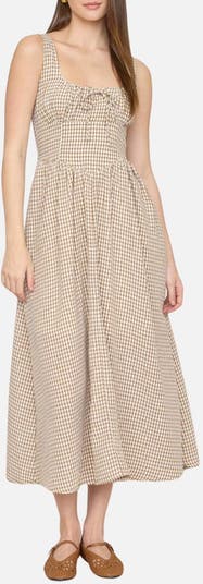 Blu Pepper Women's Gingham Fit & Flare Midi Dress - Blue - Casual dresses