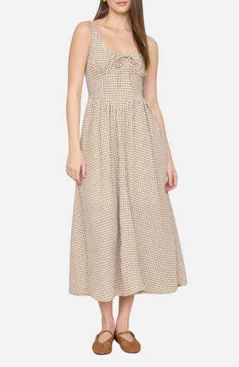 Blu Pepper Gingham Fit & Flare Midi Dress