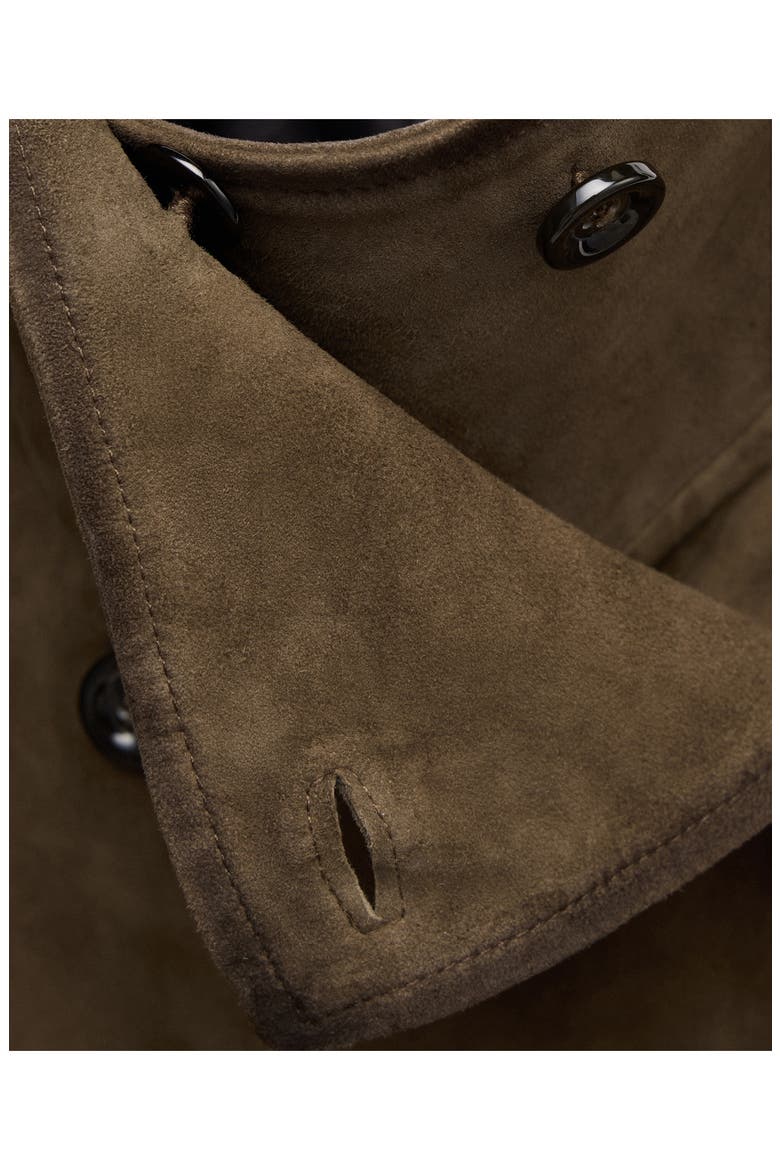 Belted Suede Jacket, Alternate, color, KHAKI GREEN