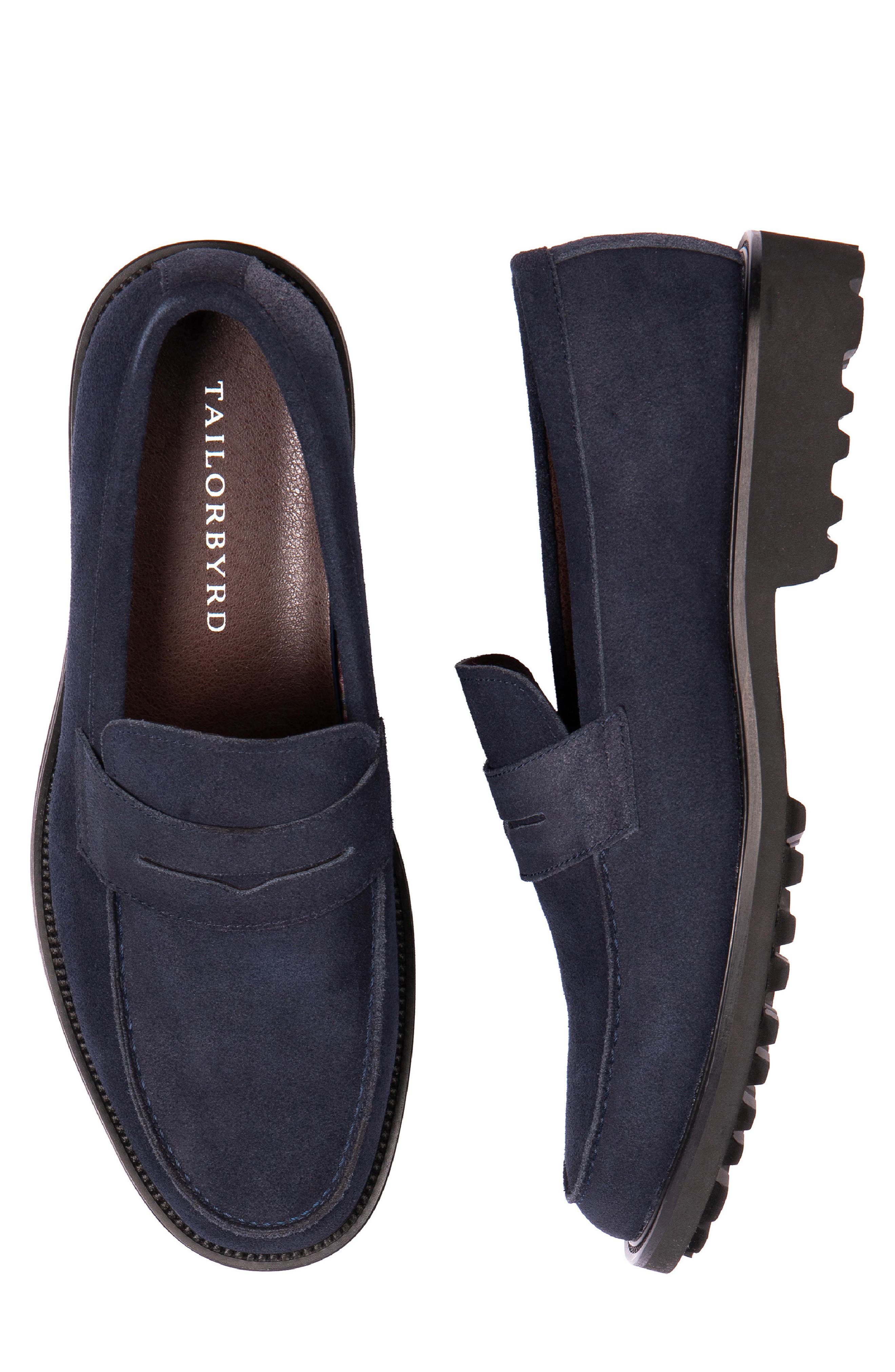Chase Suede Penny Loafer, Alternate, color, NAVY