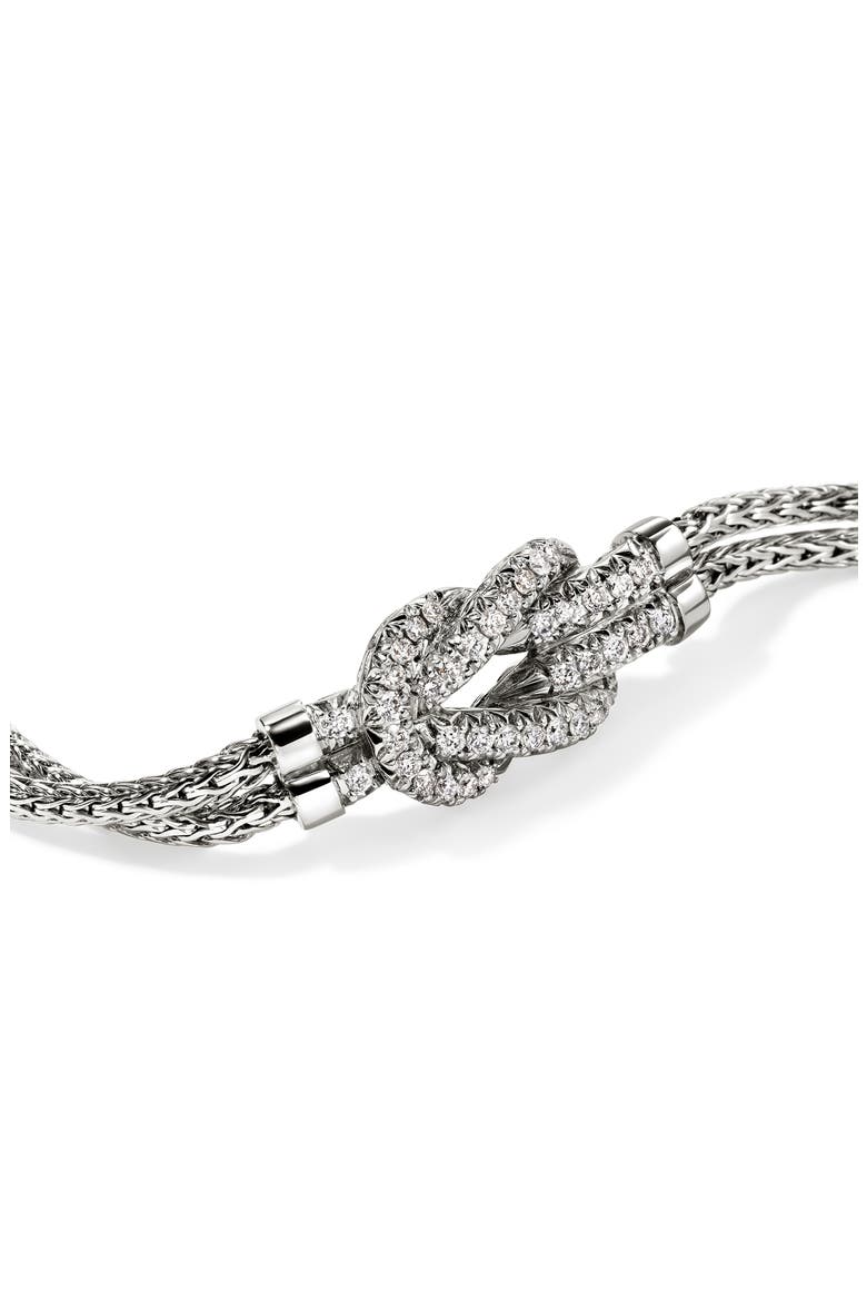 Love Knot Bracelet, Diamonds, Alternate, color, SILVER