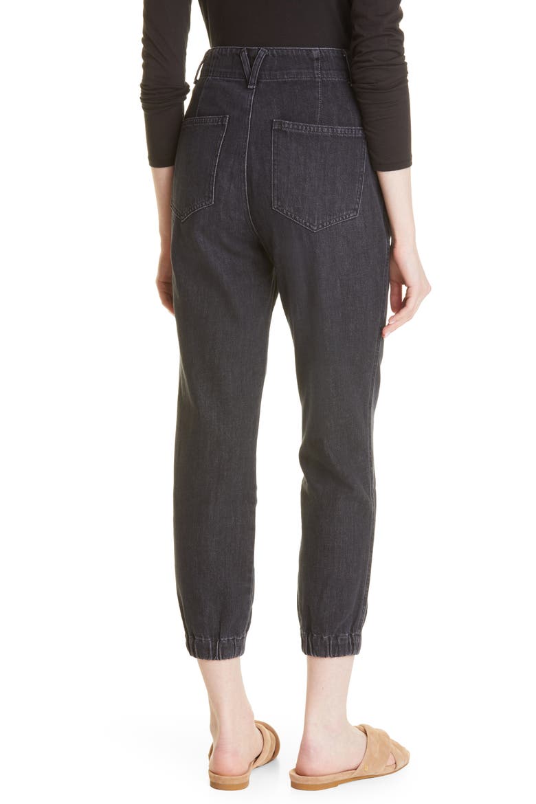 Bolton High Waist Nonstretch Jogger Jeans, Alternate, color, WASHED BLACK
