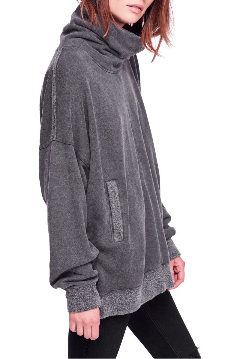 Free People Too Easy Turtleneck, Alternate, color, Black
