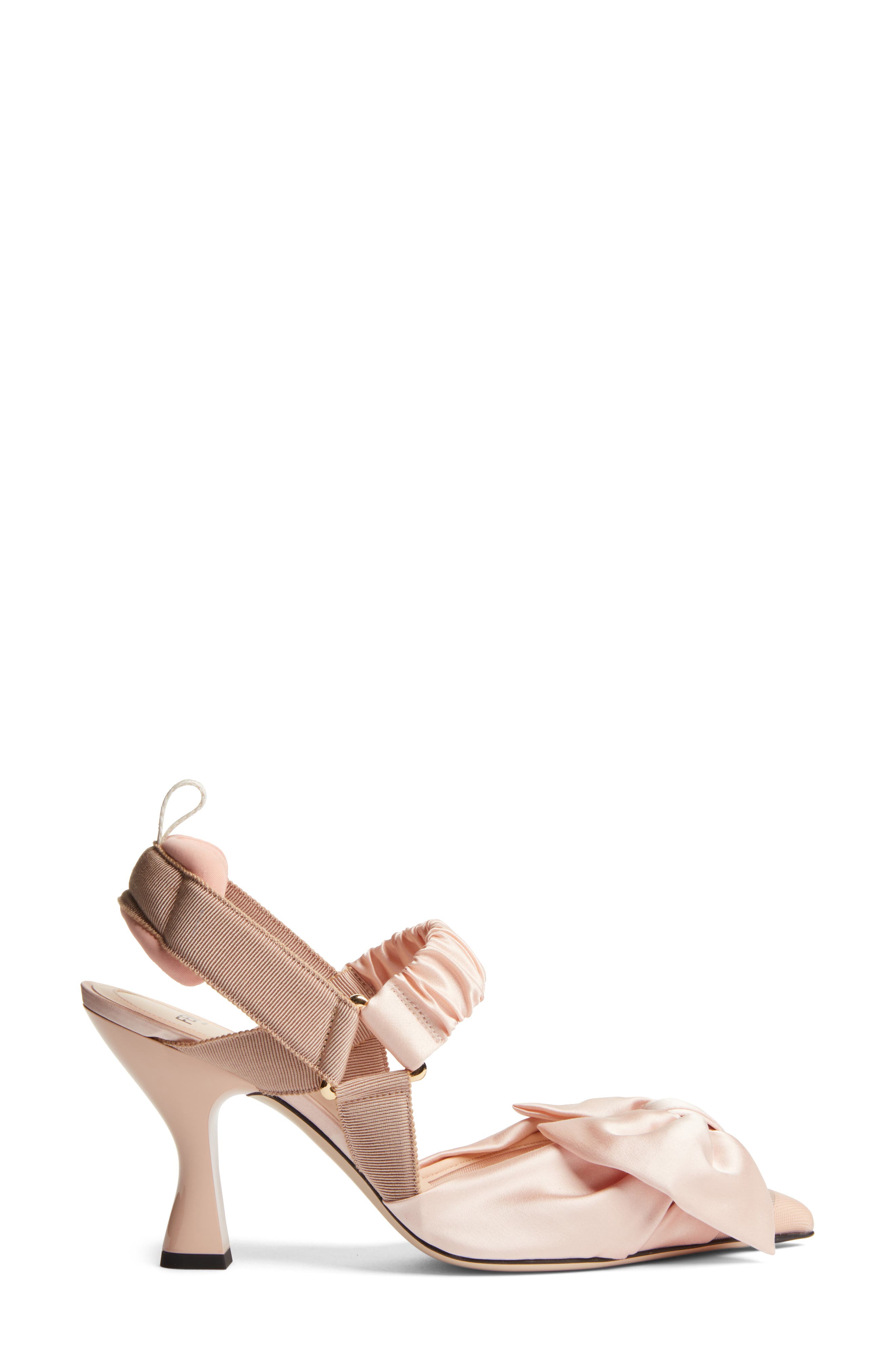 Fendi Colibri Bow Slingback Pump, Alternate, color, Pink