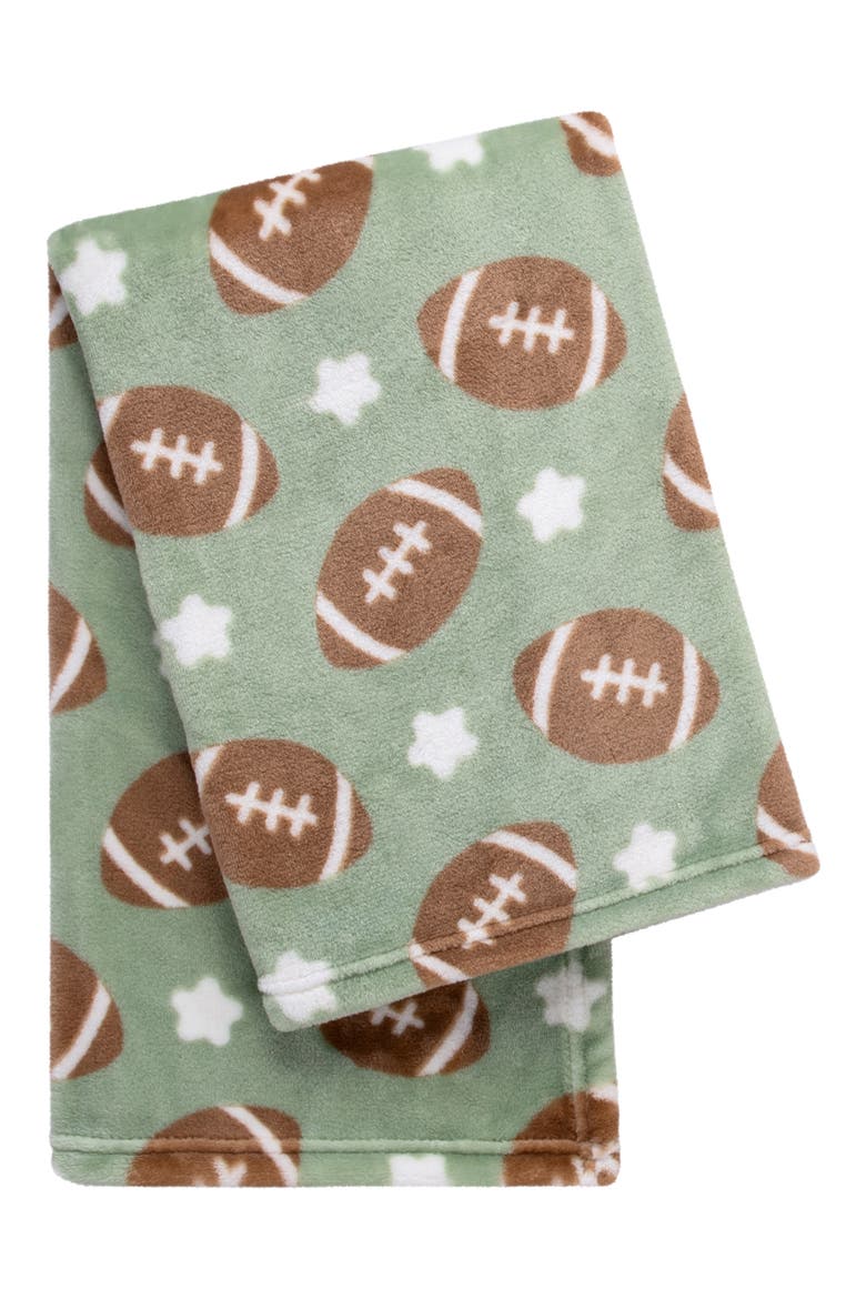 My First Football Baby Blanket, Alternate, color, GREEN