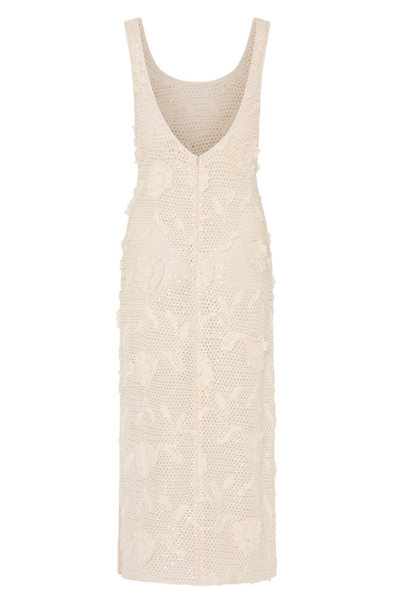 Milly Sequin Crochet Cover-Up Dress, Alternate, color, White