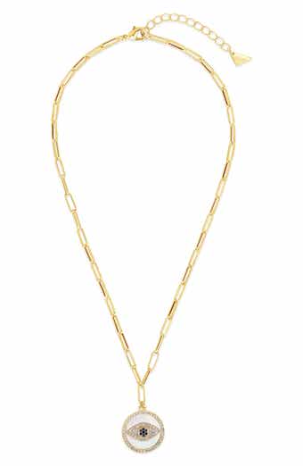Cubic Zirconia & Mother-of-Pearl Cubic Zirconia Pendant Necklace