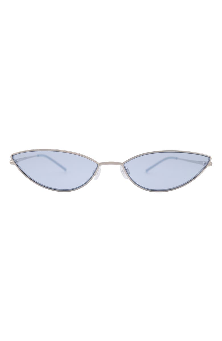 OTRA Sloane 60mm Cat Eye Sunglasses, Main, color, Silver/ Blue Mirror