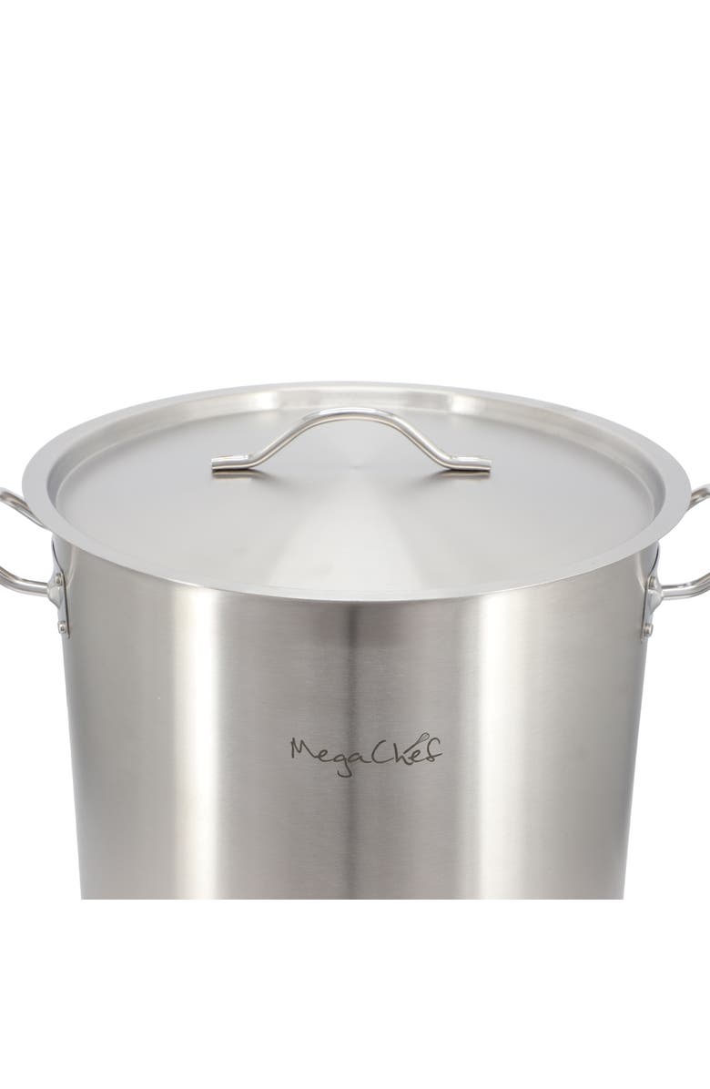 Megachef Professional Kitchen 38.5 Quart Round Stainless Steel Stock Pot with Lid, Alternate, color, Silver