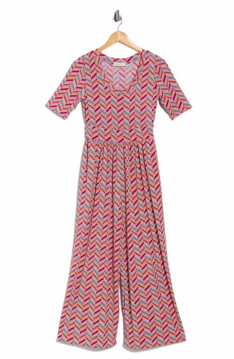 WEST K Elbow Sleeve Wide Leg Jumpsuit
