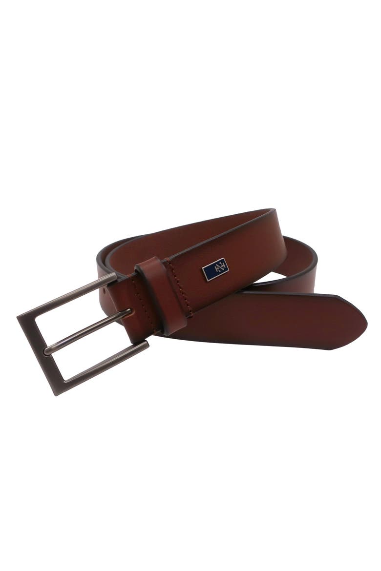 Mens Leather Jean Belt, Main, color, Cognac