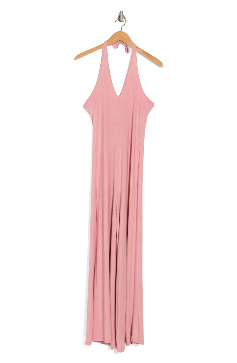 GO COUTURE Wide Leg Halter Jumpsuit, Alternate, color, Mauve