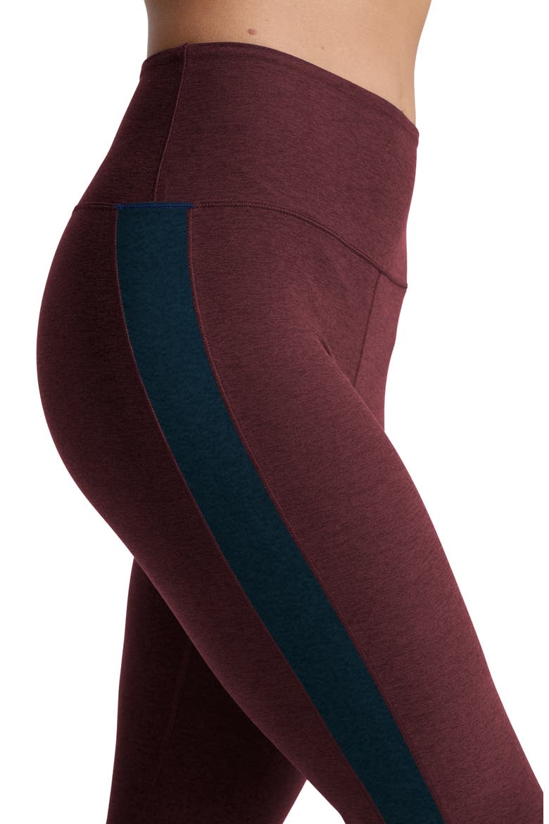 Spacedye Gemini Colorblock High Waist Flare Pants, Alternate, color, MIDNIGHT BURGUNDY HEATHER