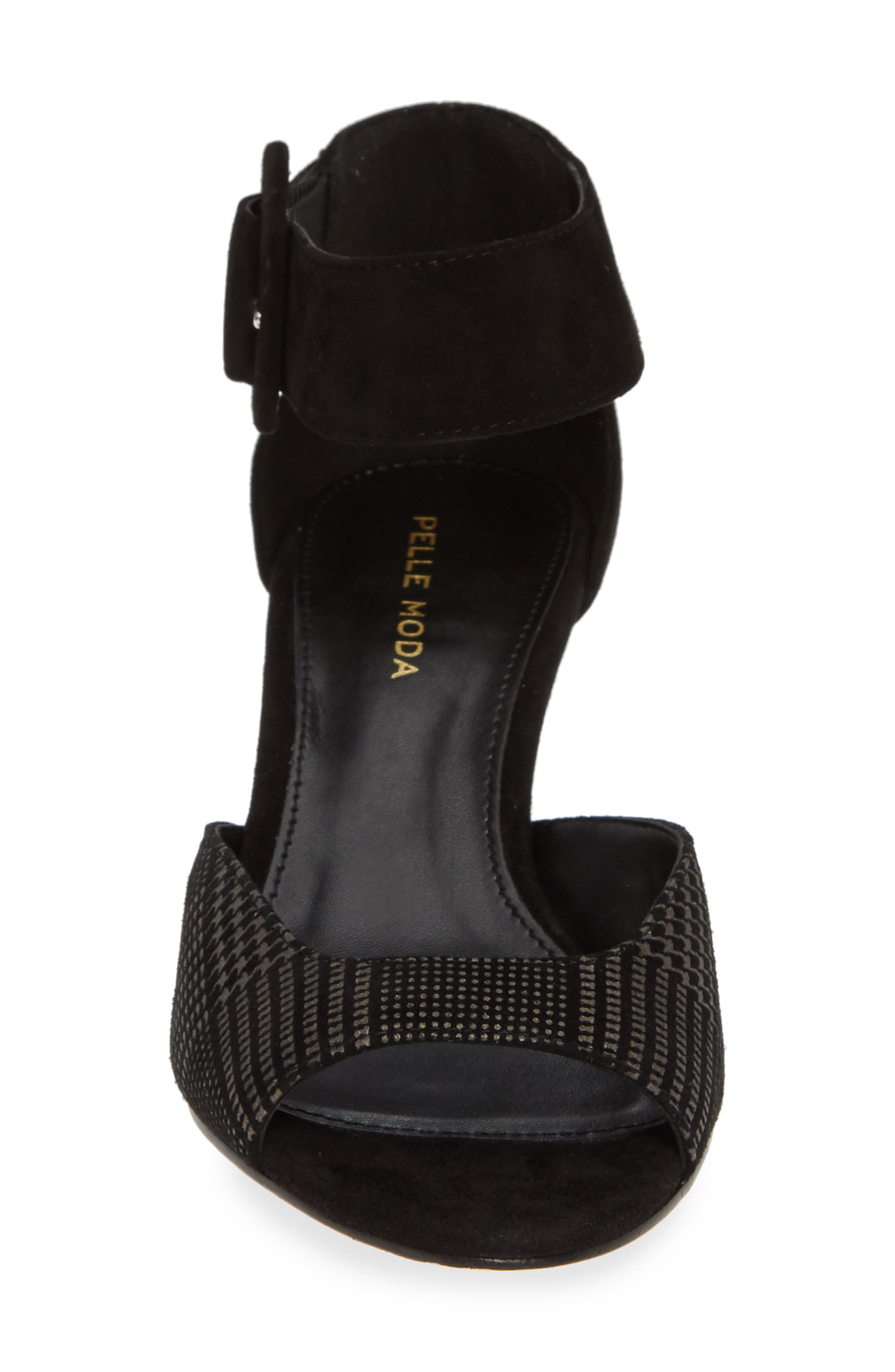 Berlin Sandal, Alternate, color, BLACK PATTERN SUEDE