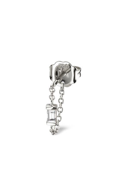 Baguette Diamond Single Chain Wrap Drop Earring