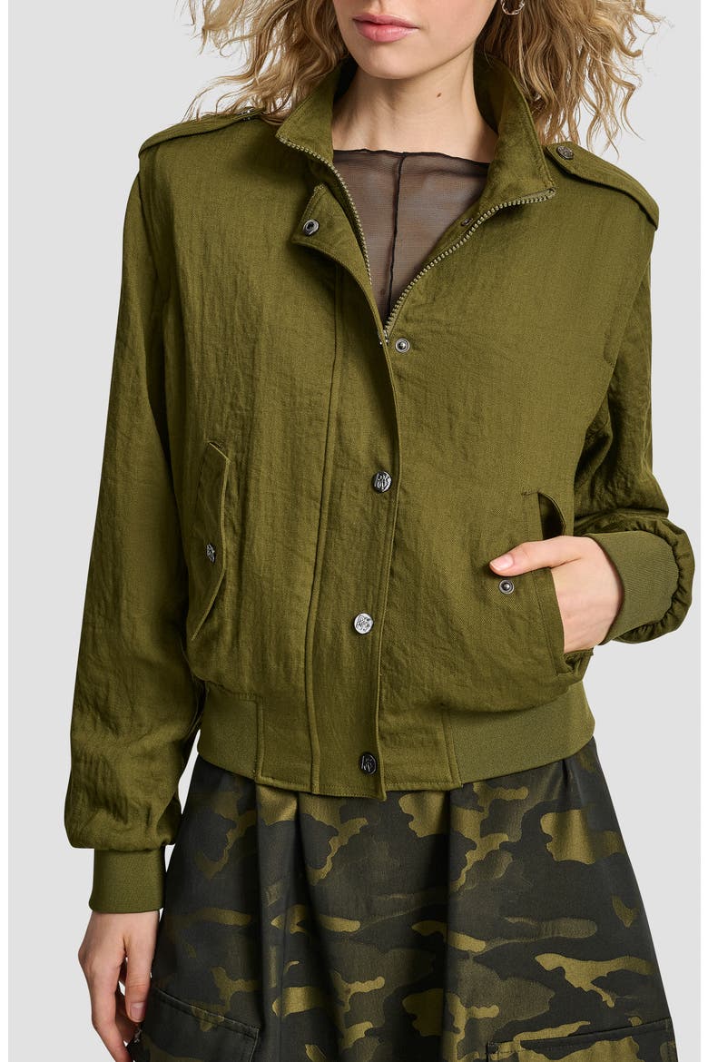 Twill Bomber Jacket, Main, color, DARK OLIVE