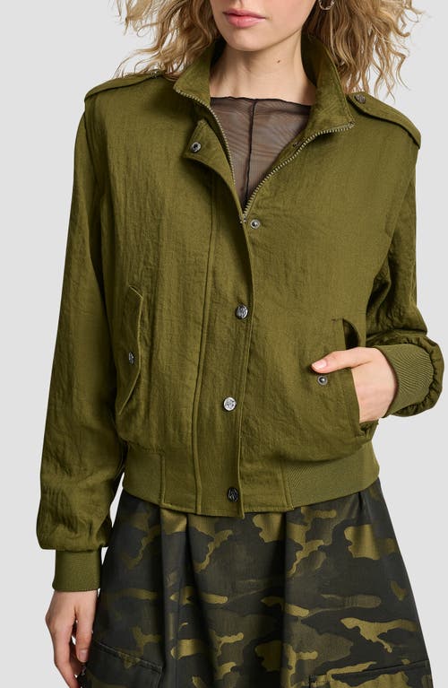 Dkny Twill Bomber Jacket In Green