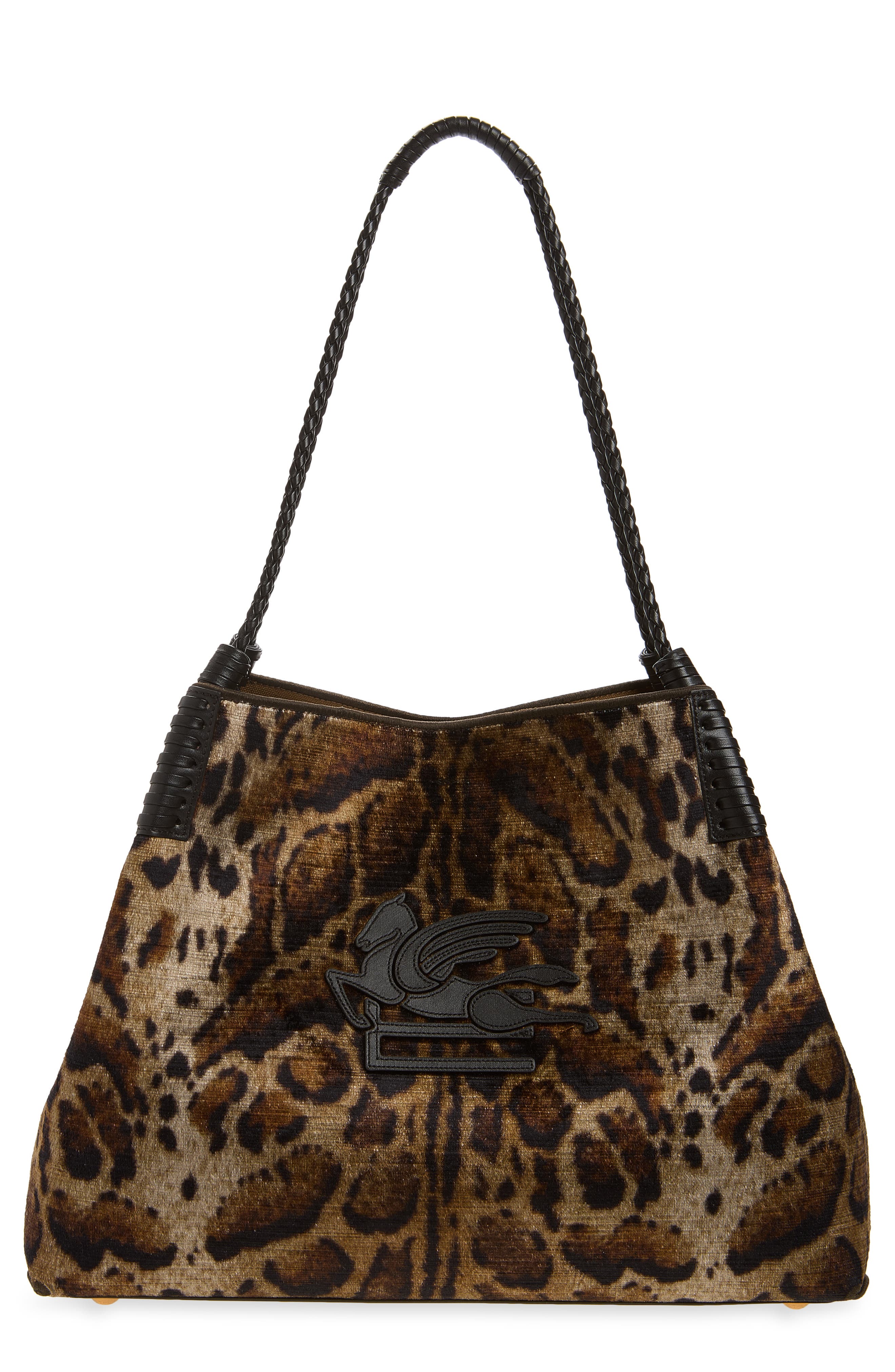 Libra Velvet Tote, Main, color, PRINT ON BEIGE BASE