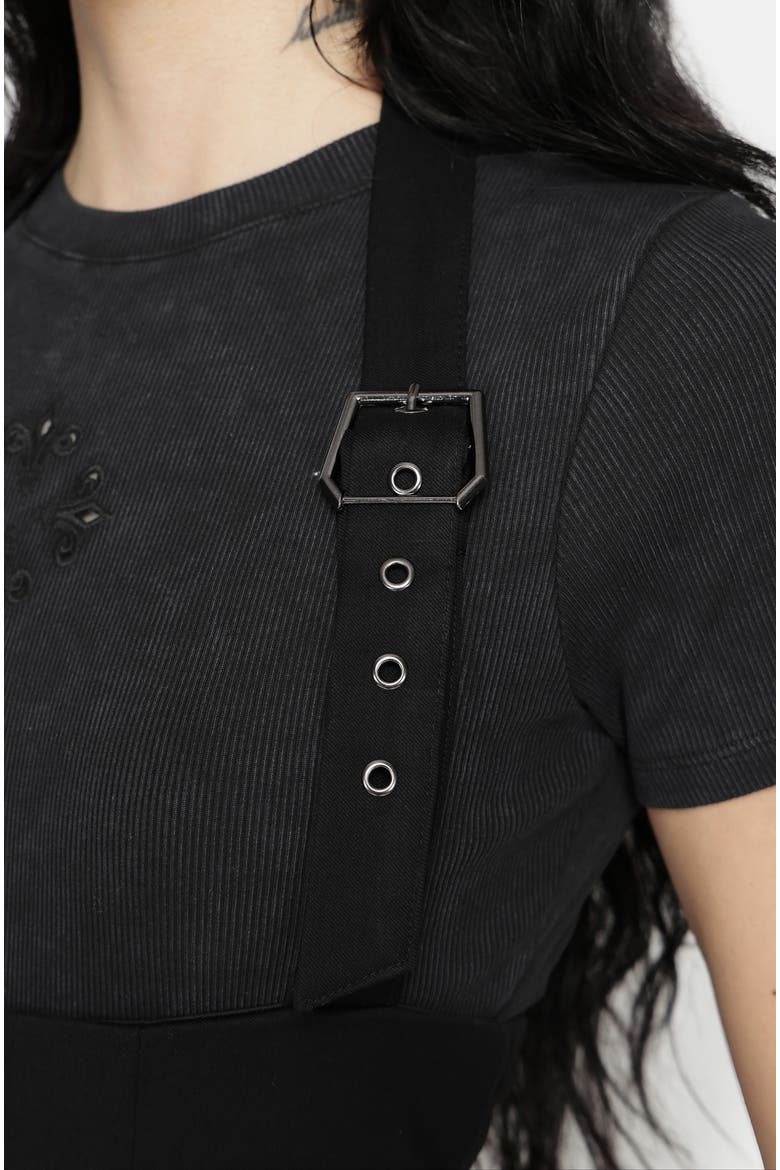 New Age Halter Neck Pinafore Midi Dress, Alternate, color, Black