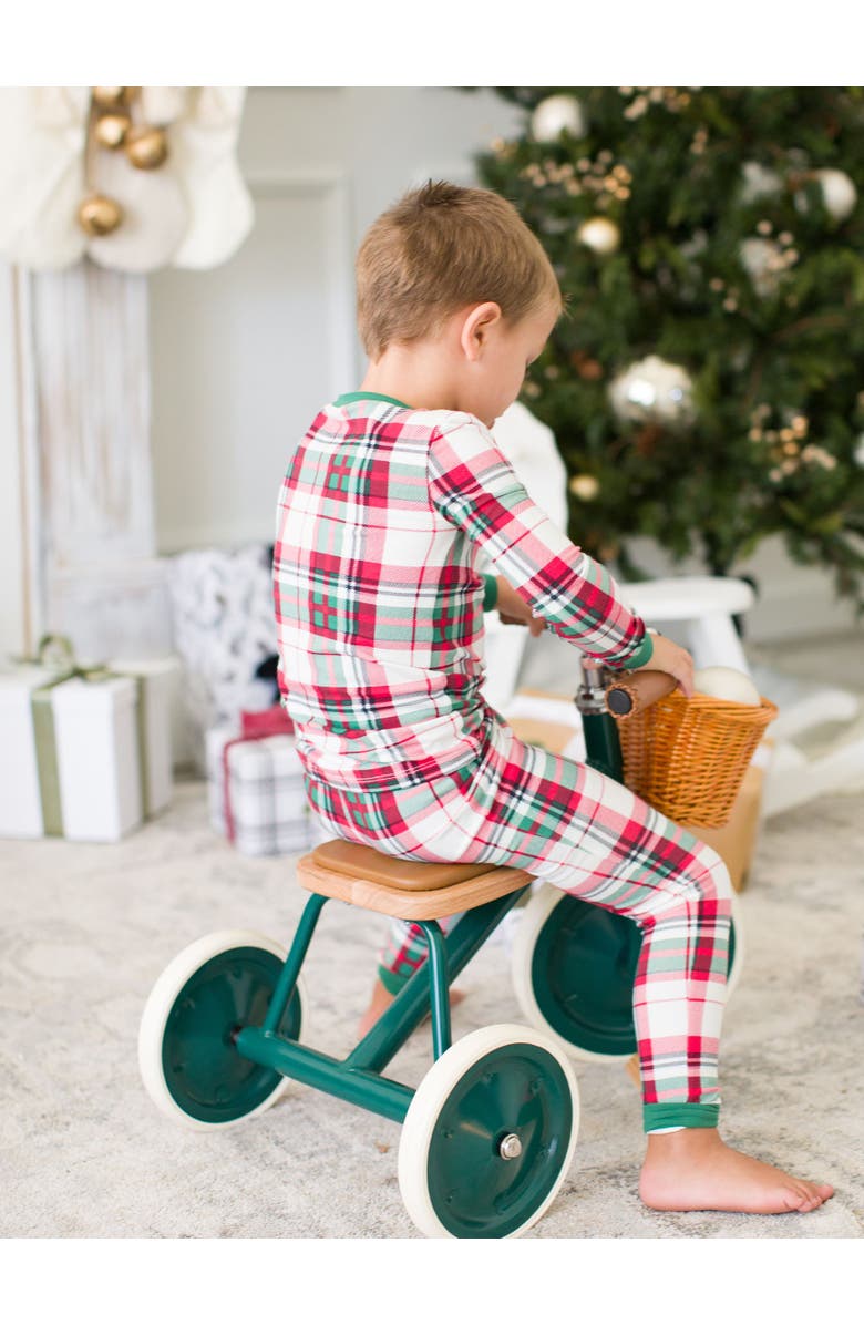 RuggedButts Modal Blend Boys Long Sleeve Pajama Set, Alternate, color, Dashing Dreams Plaid