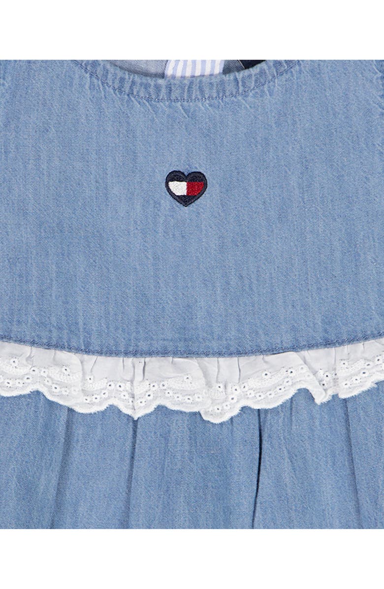 Tommy Hilfiger Tiered Denim Dress & Bloomers, Alternate, color, Blue