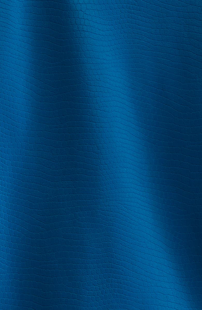 Cinq à Sept Zoe Embossed Faux Leather Moto Jacket, Alternate, color, Ink Blue