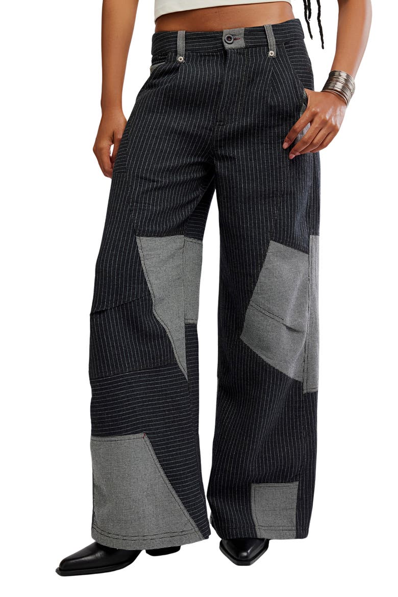 This or That Patchwork Wide Leg Pants, Main, color, BLACK COMBO