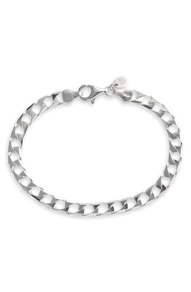 ARGENTO VIVO Square Curb Chain Bracelet, Main, color, 
