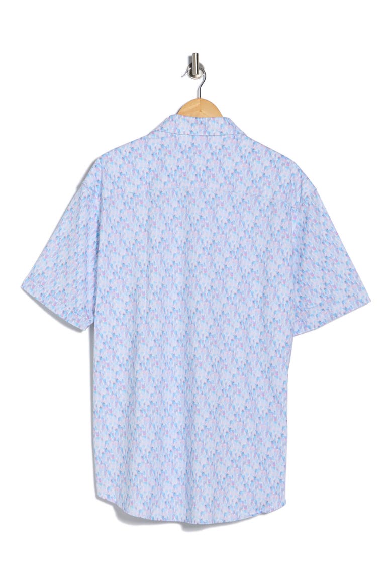 Short Sleeve Stretch Cotton Button-Up Shirt, Alternate, color, PINK