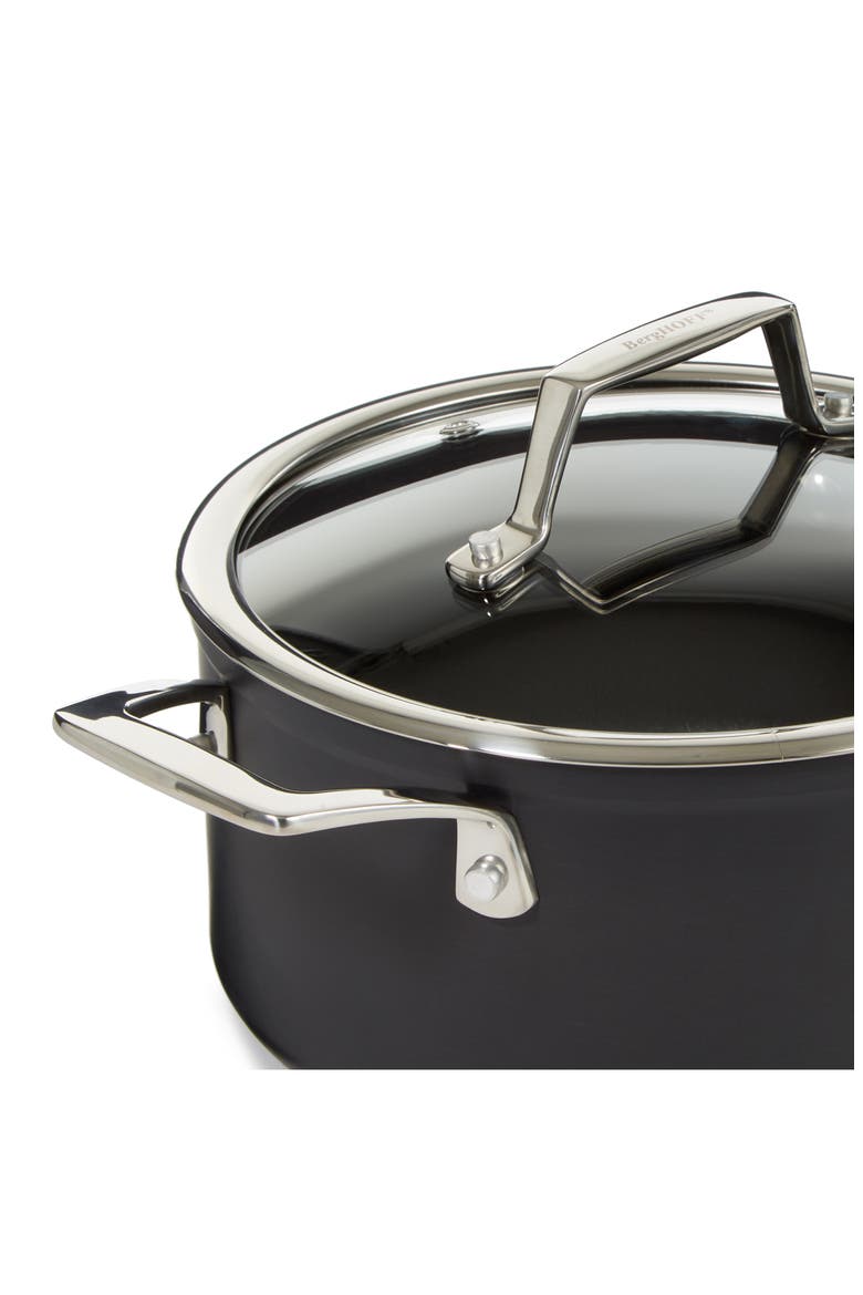 Essentials Hard Anodized 5.3-Quart Nonstick Covered Stockpot, Alternate, color, BLACK