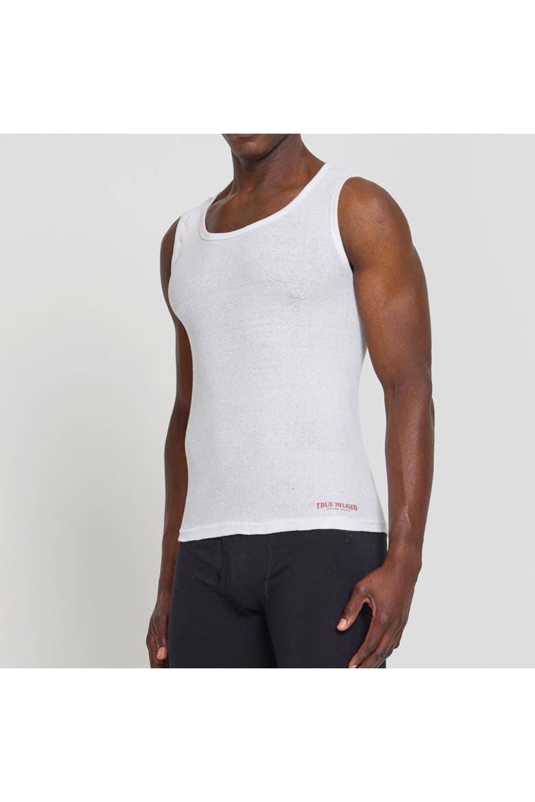 Ribbed Cotton Tank Top Pack of 5, Alternate, color, White