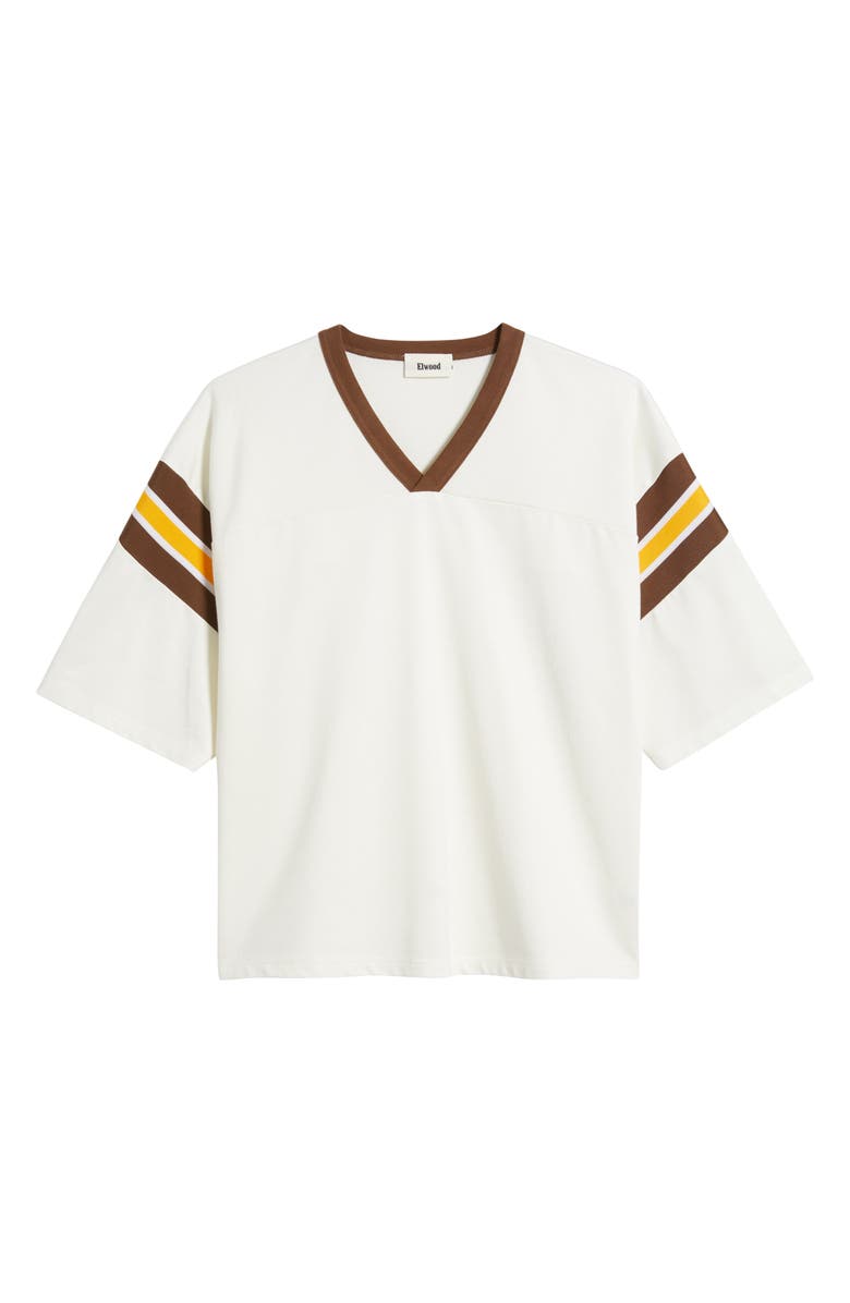 Elwood Annex Stripe V-Neck Football T-Shirt, Alternate, color, 