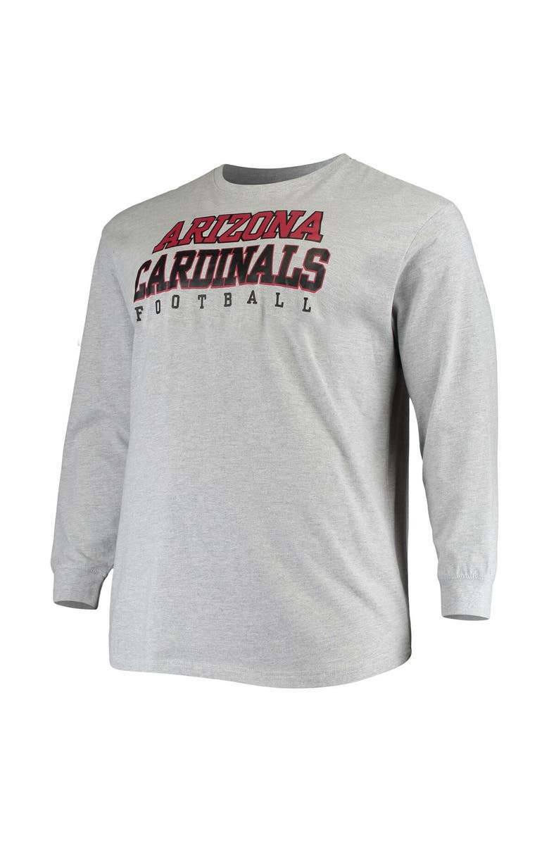 FANATICS Men's Fanatics Branded Heathered Gray Arizona Cardinals Big & Tall Practice Long Sleeve T-Shirt, Alternate, color,