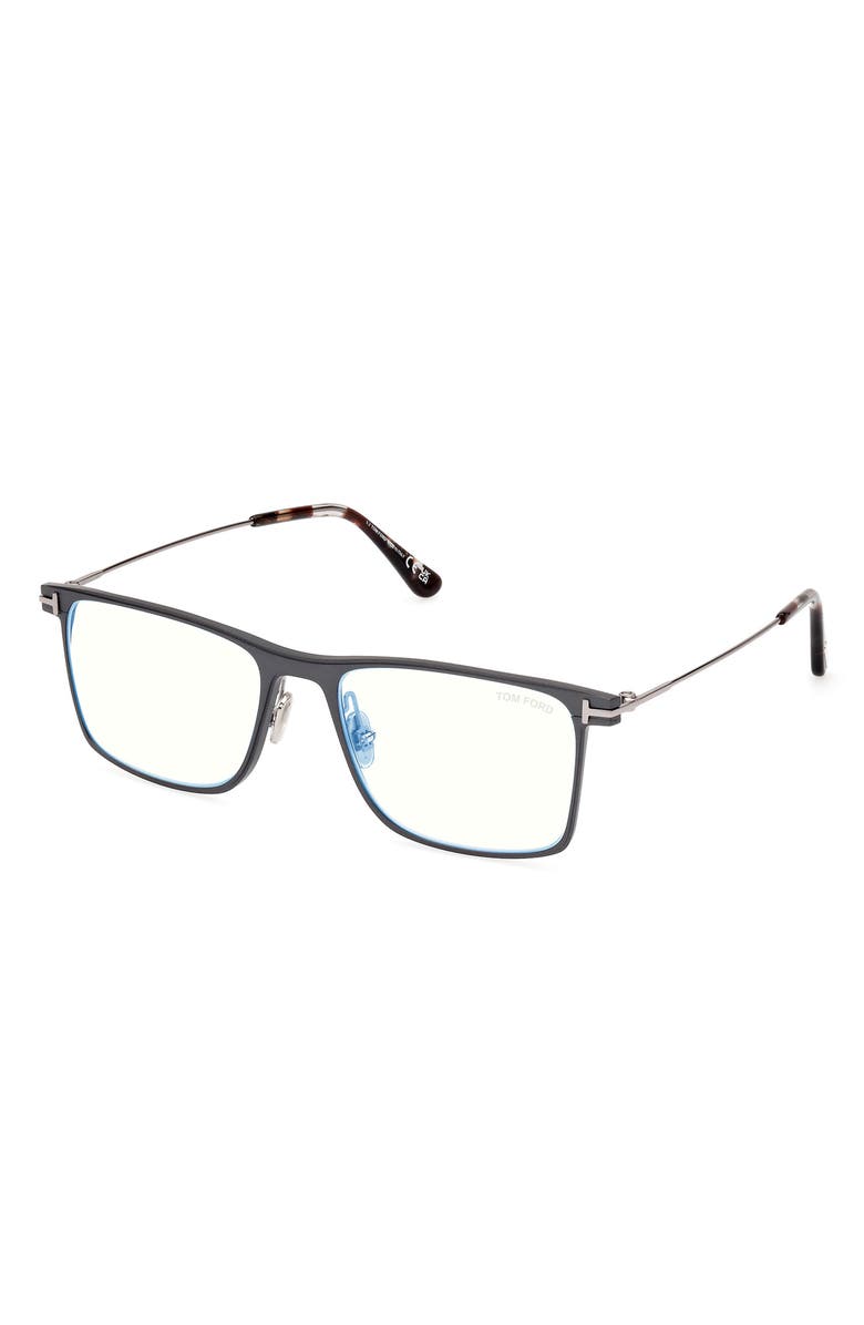 TOM FORD 55mm Square Blue Light Blocking Glasses, Alternate, color,