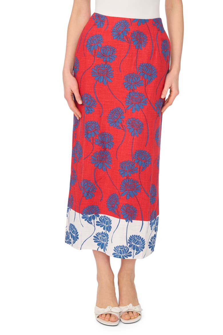 Column Midi Skirt, Main, color, AURA ORANGE