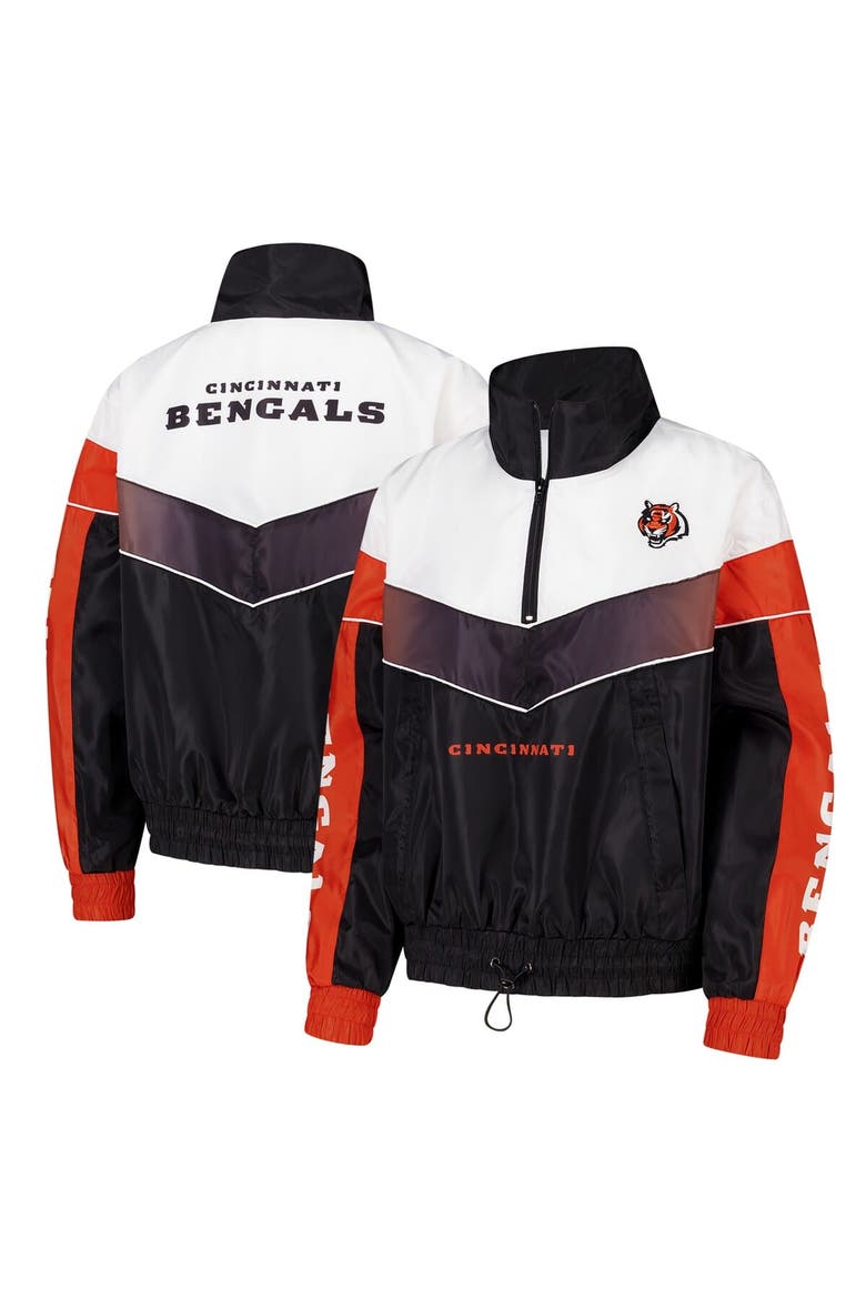 Women's The Wild Collective Black Cincinnati Bengals 1/4 Zip Track Jacket, Alternate, color, Black