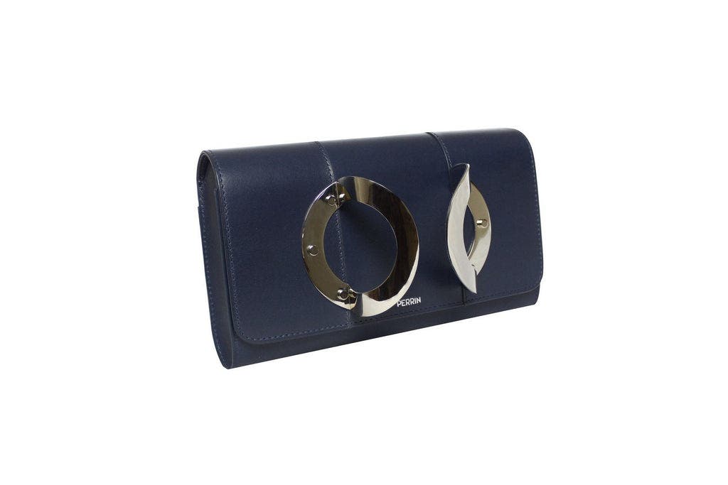 PERRIN PARIS La Croisette Strass Clutch, Alternate, color, Navy