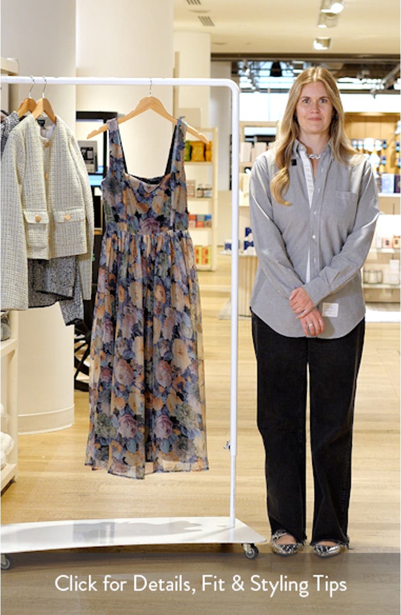 Logan Floral Square Neck Midi Dress, sales video thumbnail