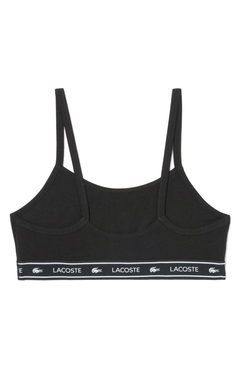 Lacoste Stretch Cotton Bralette, Alternate, color, Black