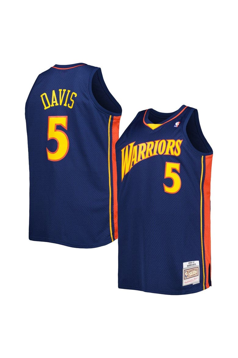Men's Mitchell & Ness Baron Davis Navy Golden State Warriors Big & Tall Hardwood Classics 2006/07 Swingman Jersey, Main, color, Navy