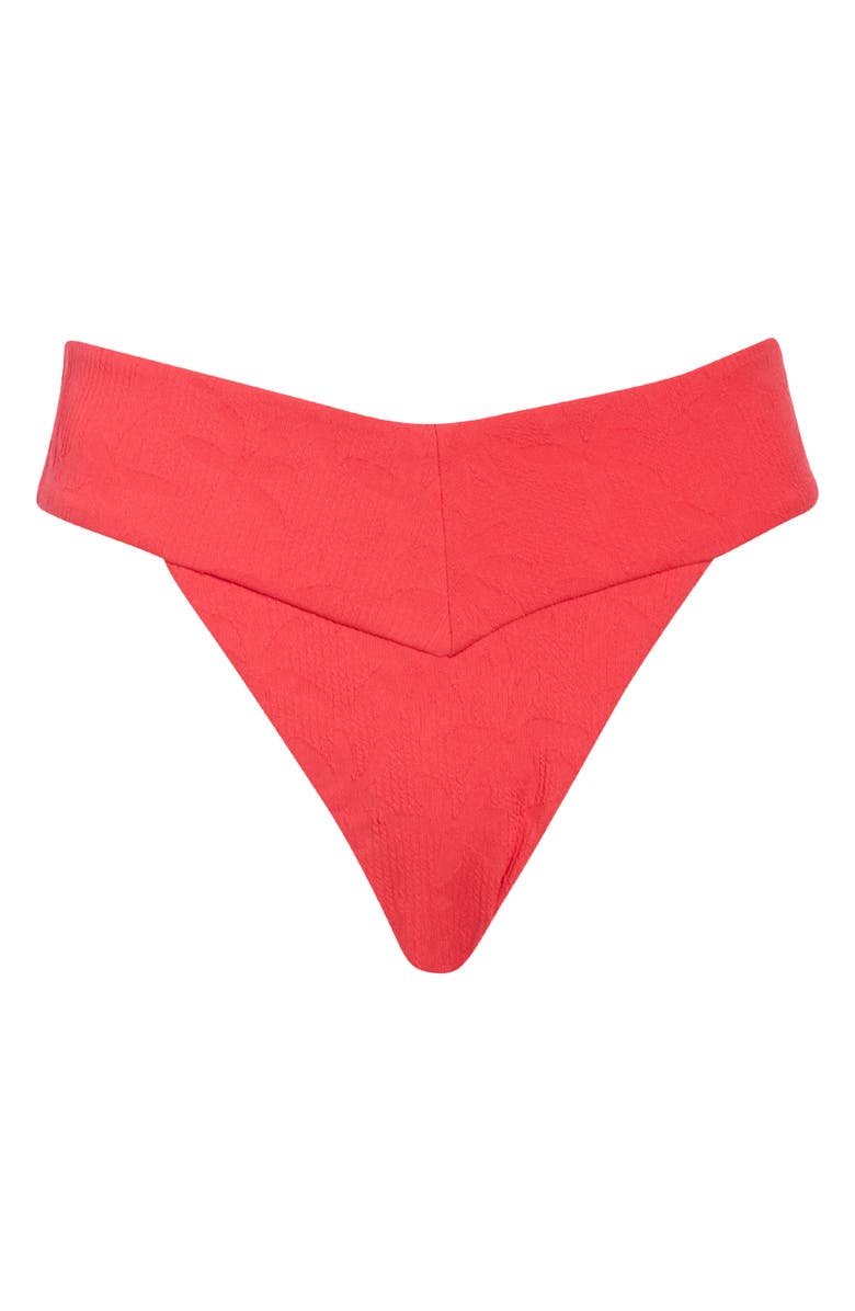 Volcom Blossom Daze Cheeky Bikini Bottoms, Main, color, True Red