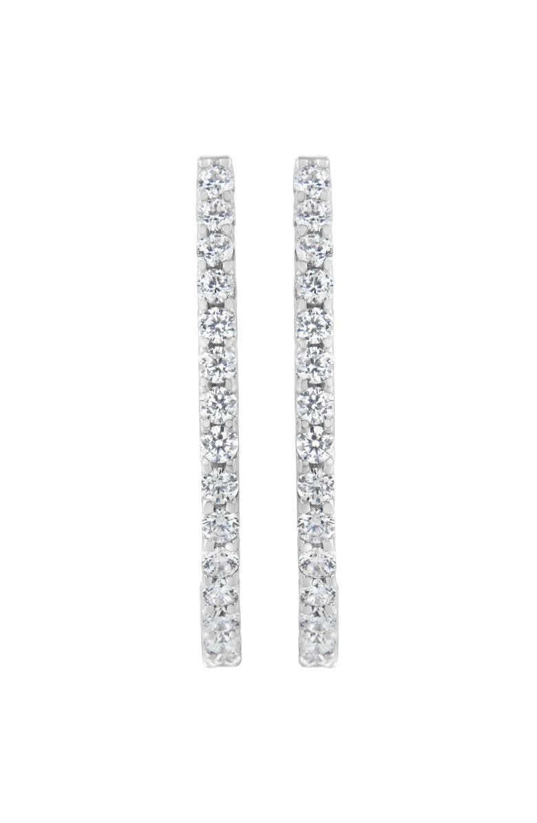 Haus of Brilliance 14K White Gold 2.0 Cttw Diamond Oblong Hinged Hoop Earrings, Main, color, White