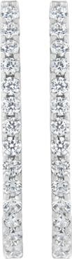 Haus of Brilliance 14K White Gold 2.0 Cttw Diamond Oblong Hinged Hoop Earrings