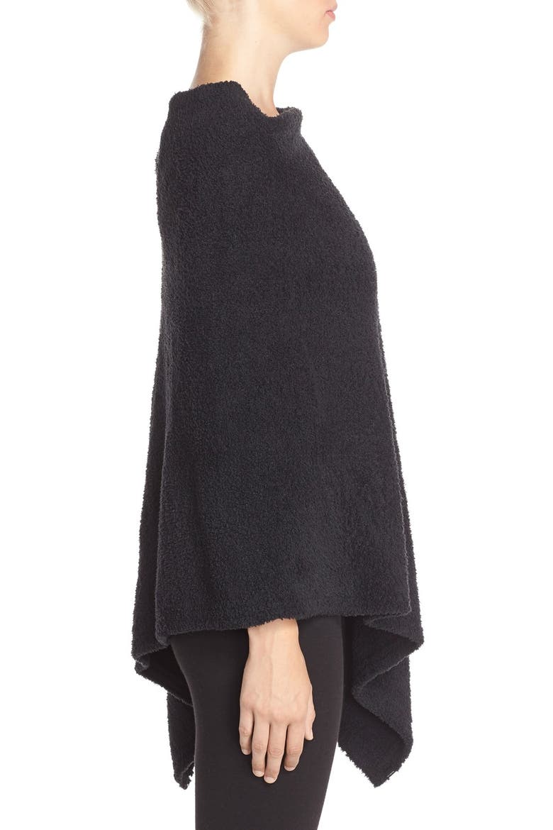 Boatneck CozyChic® Poncho, Alternate, color, BLACK